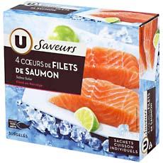 Coeurs de filets de saumon U SAVEURS, 500g