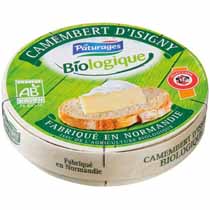 Camembert d'Isigny biologique, la boite de 250g