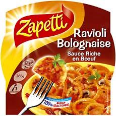 Ravioli sauce bolognaise riche en boeuf ZAPETTI, 285g