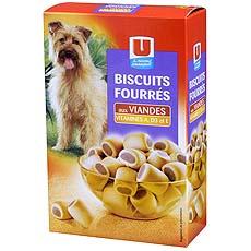 Biscuits fourres pour chien U, 500g