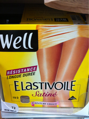 Collant elastivoile satine WELL, beige, taille 2