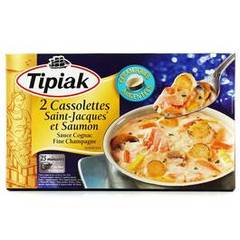 Cassolettes de saumon et St Jacques sauce fine champagne TIPIAK, 2x110g