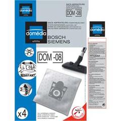 Sacs aspirateurs DOM-08 compatibles Bosch, Siemens, le lot de 4 sacs synthetiques resistants