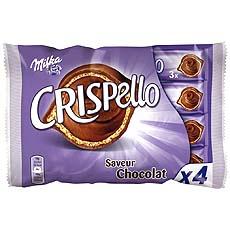 Barres Crispello au chocolat MILKA, 4 unites, 120g
