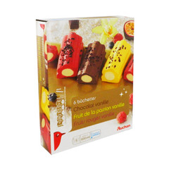 buchettes chocolat vanille / exotique / fruits rouges x6 auchan 600ml
