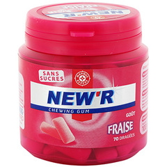 Chewing gum sans sucre New'r Fraise dragees 102g