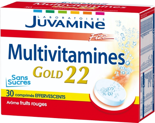 JUVAMINE - JUV061056 - Multi-Vitamines Multivitamines Gold Fizz - 30 Comprimés Effervescents