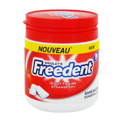 Freedent, Chewing-gums goût fraise sans sucres, la boîte de 84 g