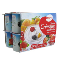 Cora yaourt cremeux aux fruits 3.4% MG 12 x 125g