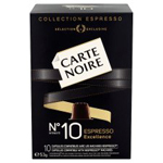 Café expresso intensite CARTE NOIRE, 10 dosettes, 53g