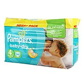 Couches Baby Dry Pampers T4 Méga + x96