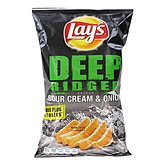 Lay's Chips Deep Ridged saveur crème acidulée et oignon le sachet de 120 g