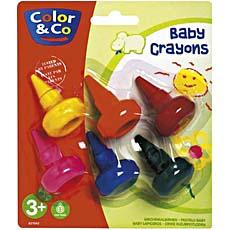 Cire a dessin Baby Crayon COLOR&CO, 6 unites, couleurs assorties