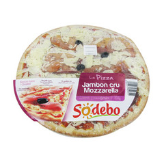La Pizza Gourmande jambon cru mozzarella SODEBO, 450g