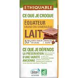 Chocolat lait 53% Equateur bio ETHIQUABLE, tablette de 100g