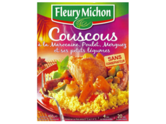Couscous a la marocaine, Poulet, Merguez et petits Legumes