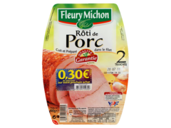 Roti de porc de qualite superieure FLEURY MICHON, 2 tranches, 100g