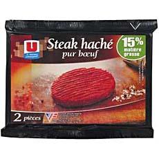 Steak hache 15% de MG U, 2x130g