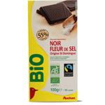 chocolat dégustation noir fleur de sel bio auchan bio 100g