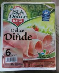 Isla Delice dinde halal tranche x6 -180g