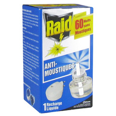Raid, Recharge liquide pour diffuseur electrique anti-moustiques, 60 nuits, la boite, 35ml