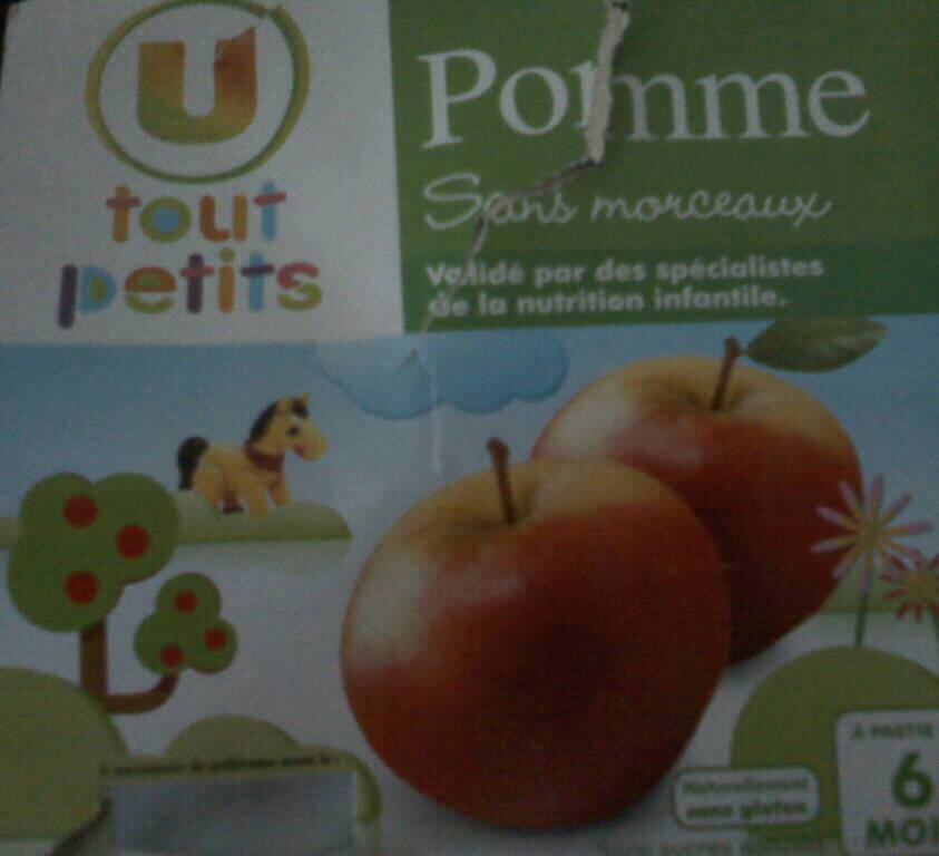 Compote infantile pomme U TOUT PETITS, des 6 mois, 4x100g