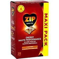 Allume-feux energy haute performance ZIP maxi pack, paquet individuelde 28 cubes