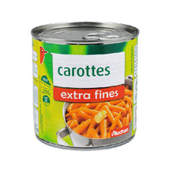 Auchan carottes extra fines 265g