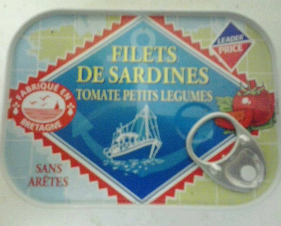Filets de sardines tomate petits légumes 100g