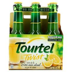 Bière sans alcool TOURTEL twist citron, 0°, 6 bouteilles de 27,5cl