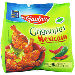 Grignottes de poulet a la mexicaine, le sac de 250 gr