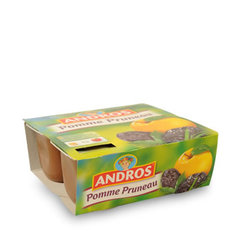Dessert fruitier pomme pruneaux ANDROS, 4x100g