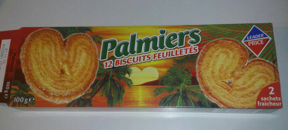 Palmiers, biscuits feuilletés 100g