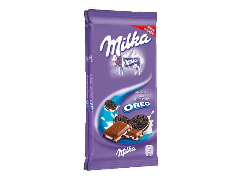 Chocolat Milka aux morceaux d'Oreo