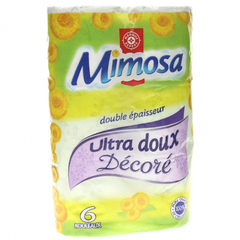 Papier toilette Mimosa Ultra doux decore x6