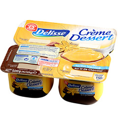 Delisse creme dessert vanille sur lit chocolat 4 x 125g
