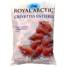 Crevettes nordiques entieres cuites 120 + ROYAL ARTIC, 1kg