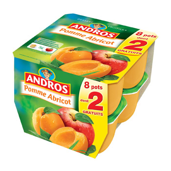 dessert pommes abricots x8 andros 800g