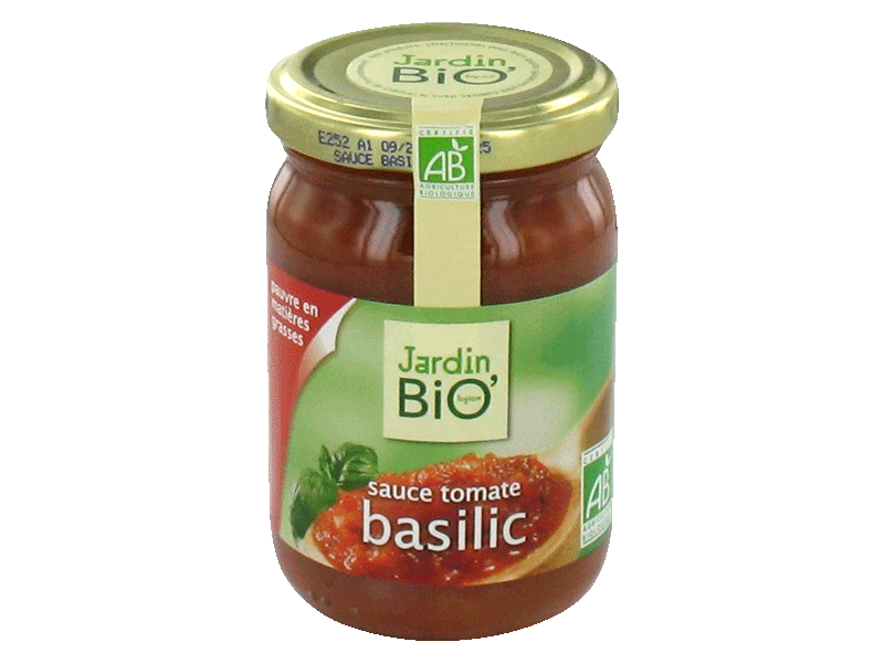 sauce tomate basilic bio jardin bio' 330g
