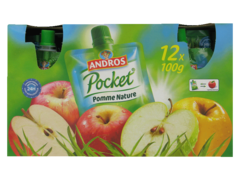 Andros pocket pomme nature 12x100g