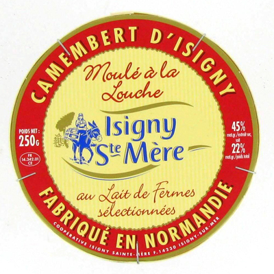 Isigny Sainte Mere, Camembert d'Isigny moule a la louche, La boite 250G