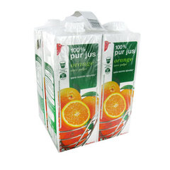 Auchan pur jus d'orange brique avec pulpe 4x1l