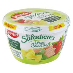 Salade de pates farfalle, thon, tomates et basilic Les Saladieres SAUPIQUET, 220g