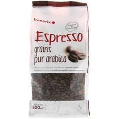 Franprix café Espresso grains pur arabica 500g