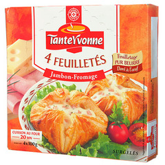 Feuilletes Tante Yvonne Jambon fromage x4
