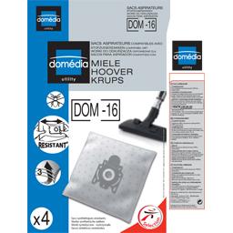 Sacs aspirateurs DOM-16 compatibles Miele, Hoover, Krups, le lot de 4 sacs synthetiques resistants