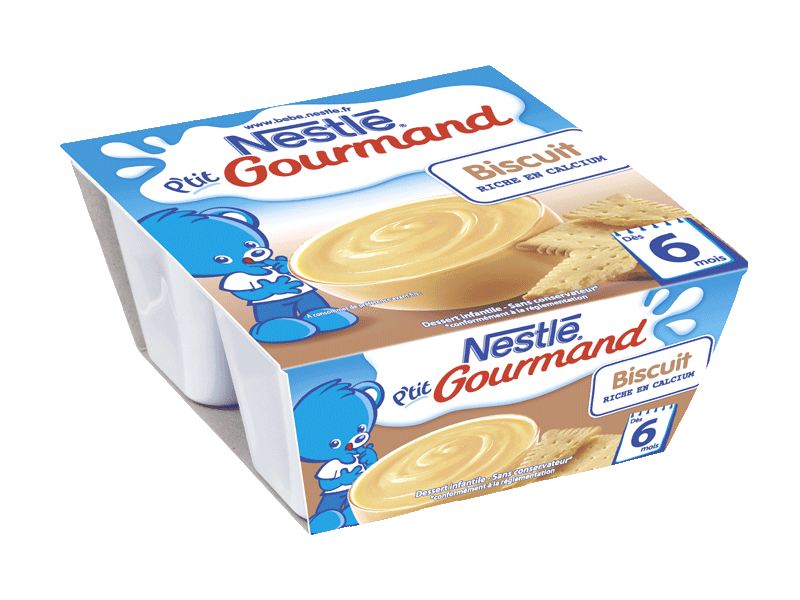 Dessert P'tit gourmand Nestle Biscuit des 6 mois 4x100g