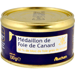 Auchan médaillon de foie de canard 50% foie gras canard 130g