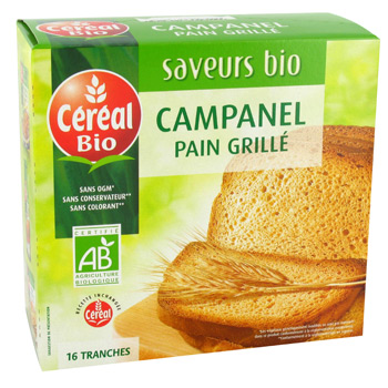Pain grille Cereal bio Campanel 16 tranches 250g