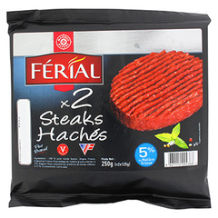 Steack hache Ferial 5%mg origine France 2x125g
